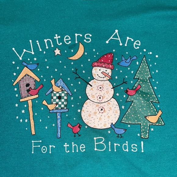 Vintage Christmas Sweat Shirt “Winters are for the Birds” Womens Size XL - Picture 7 of 12